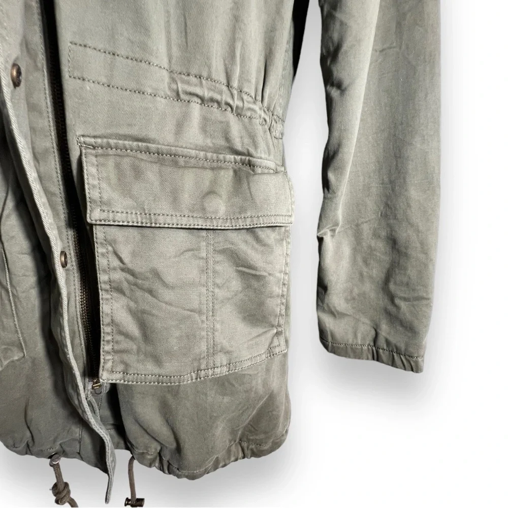 BANANA Republic Women’s Hooded Utility Coat Olive Green Size XS - Picture 3 of 7